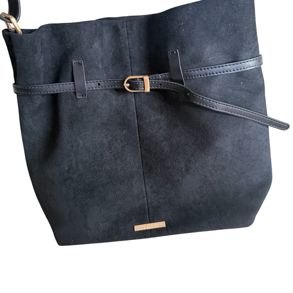 HOUSE OF HARLOW Faux suede crossbody bag black